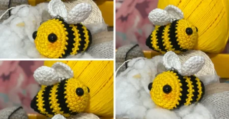 Chaveiro abelha amigurumi feito de crochê – receita grátis em PDF